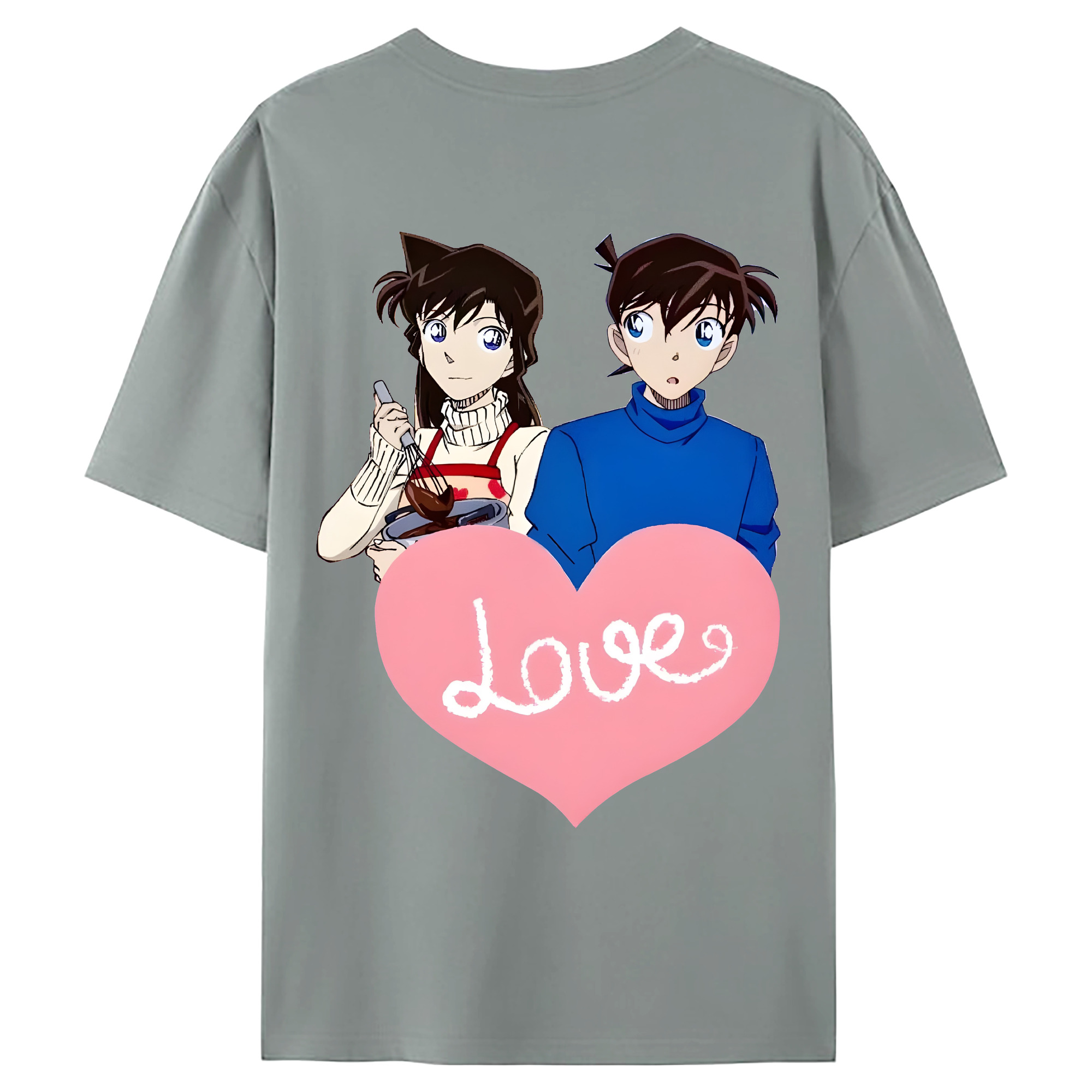 （画像用） 名探偵コナン 毛利 蘭 もうり らん、モーリ ラン Detective Conan Rachel Moore 綿100％ メンズ半袖Tシャツ（バックプリント） 通気性